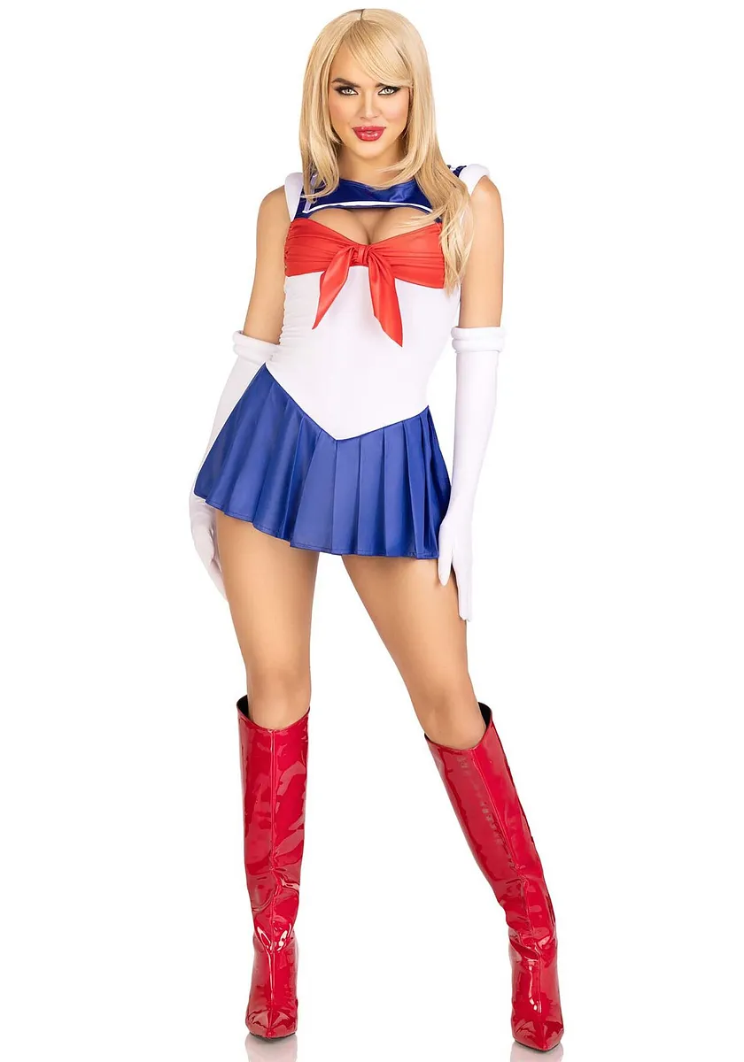 Еротичний костюм Сейлор Мун Leg Avenue Sexy Sailor , сукня, рукавички, бант