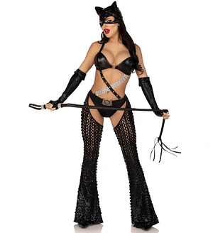 Еротичний костюм кішечки-пані Leg Avenue Mistress Kitty , рукавички, комбінезон, маска