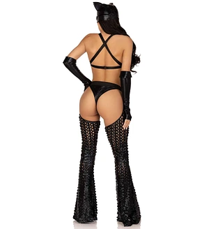 Еротичний костюм кішечки-пані Leg Avenue Mistress Kitty , рукавички, комбінезон, маска
