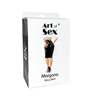 Сексуальна вінілова спідниця Art of Sex - Morgana з вирізом і шнурівкою, колір червоний
