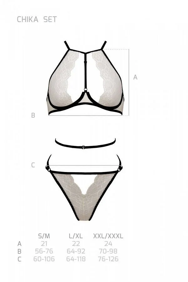 Комплект білизни Passion CHIKA SET, , cream, топ, трусики