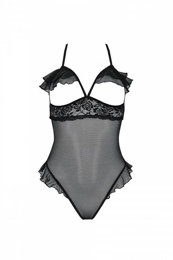 Еротичне боді Passion DOLLY BODY, , black, з відкритими чашками