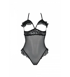 Еротичне боді Passion DOLLY BODY, , black, з відкритими чашками