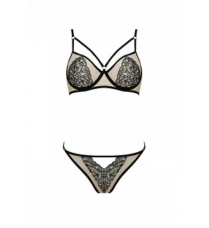 Комплект Passion LORINA SET, , beige, бюстгальтер та трусики