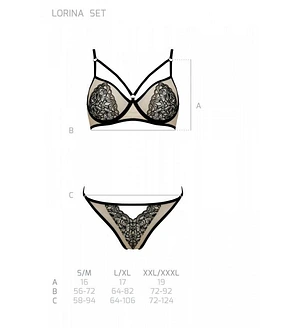Комплект Passion LORINA SET, , beige, бюстгальтер та трусики