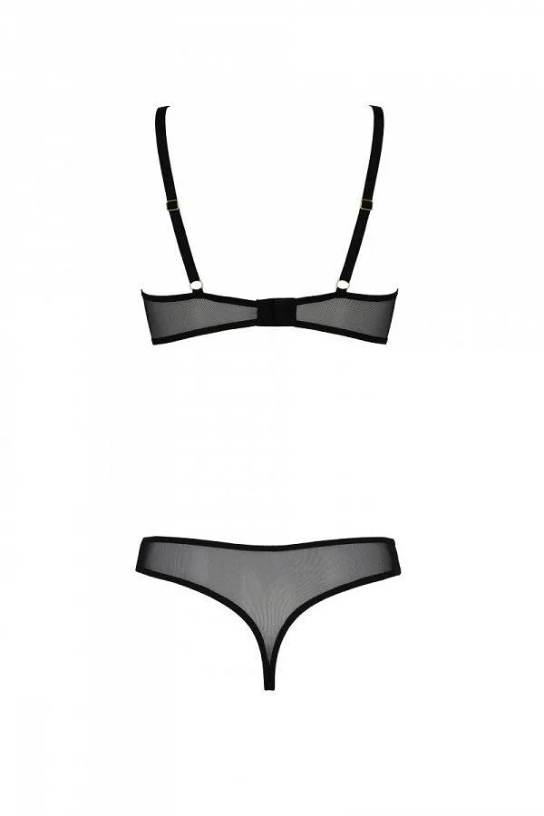 Еротичне боді Passion MARINA BODY, , beige, з відкритими чашками