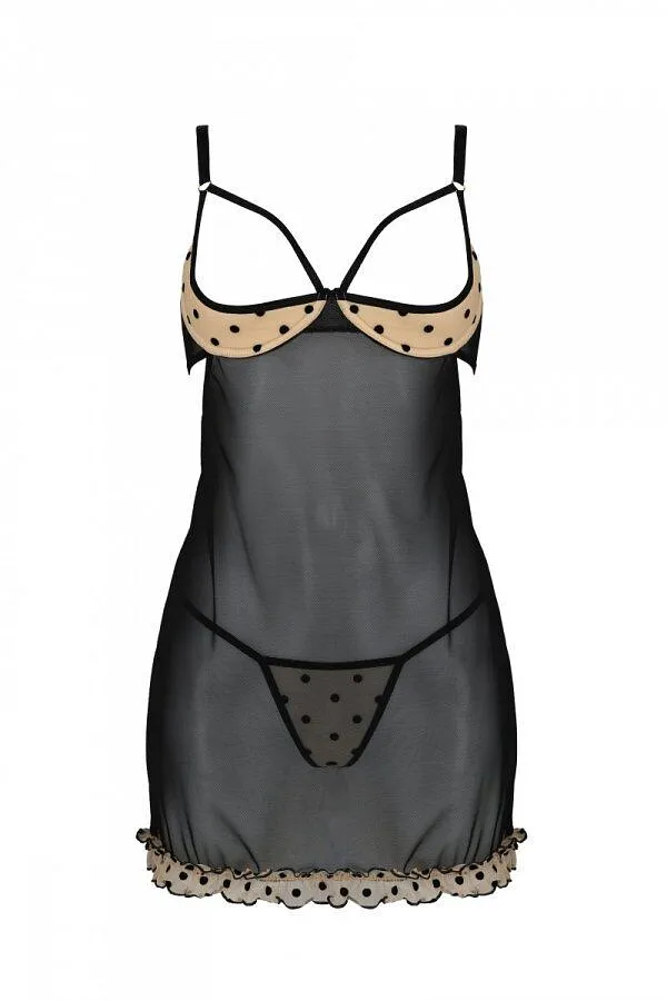 Еротичний пеньюар Passion MARINA CHEMISE, , beige