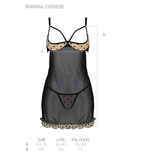 Еротичний пеньюар Passion MARINA CHEMISE, , beige