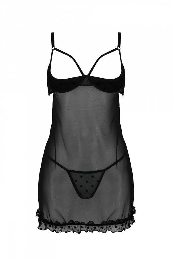Еротичний пеньюар Passion MARINA CHEMISE, , black