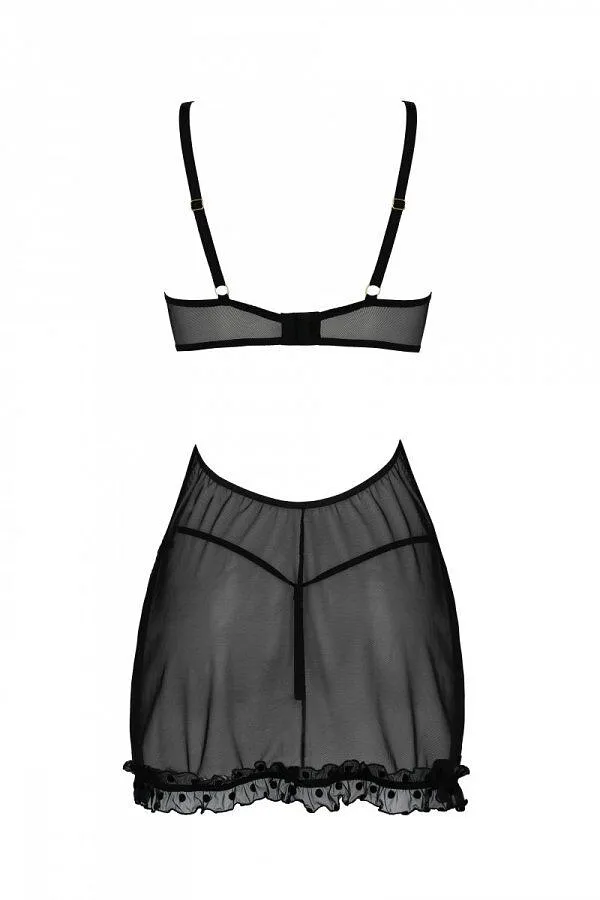 Еротичний пеньюар Passion MARINA CHEMISE, , black