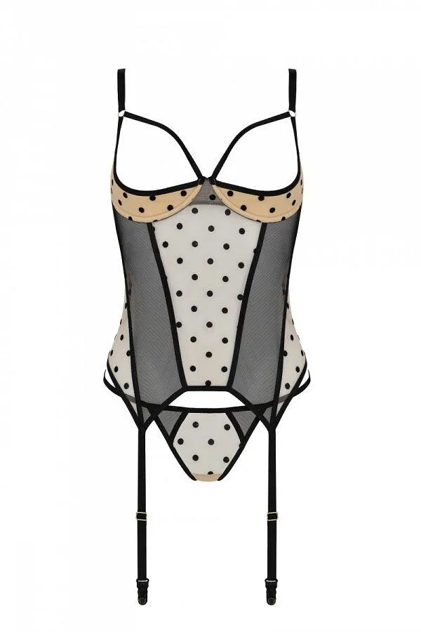 Корсет Passion MARINA CORSET, , beige, з відкритими чашками