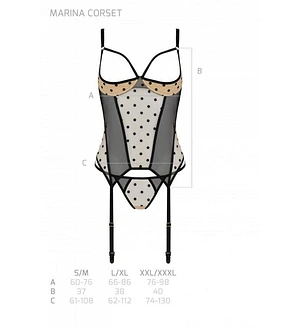Корсет Passion MARINA CORSET, , beige, з відкритими чашками