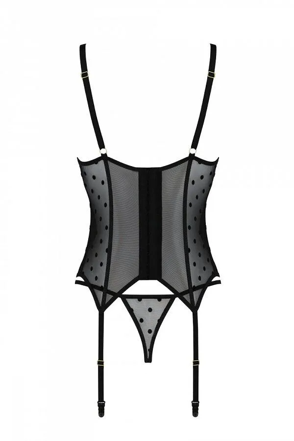 Корсет Passion MARINA CORSET, , black, з відкритими чашками