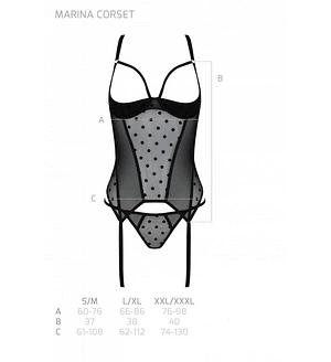 Корсет Passion MARINA CORSET, , black, з відкритими чашками