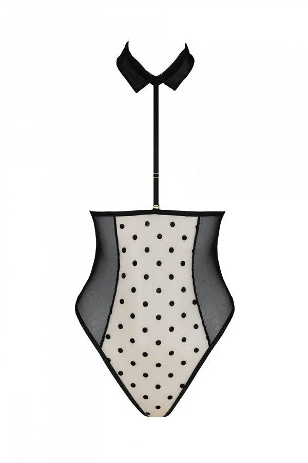 Еротичне боді Passion TRISHA BODY, , beige, з відкритими чашками