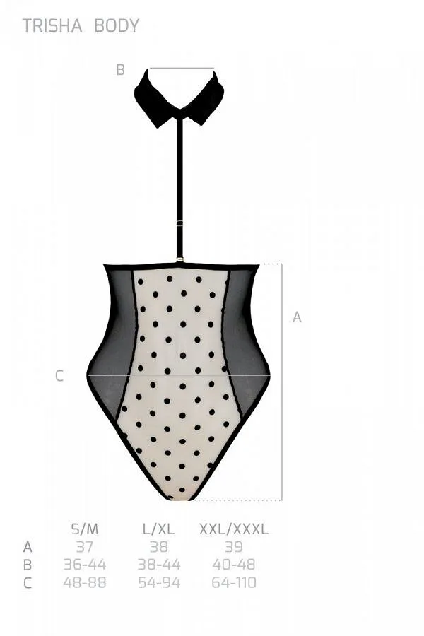 Еротичне боді Passion TRISHA BODY, , beige, з відкритими чашками