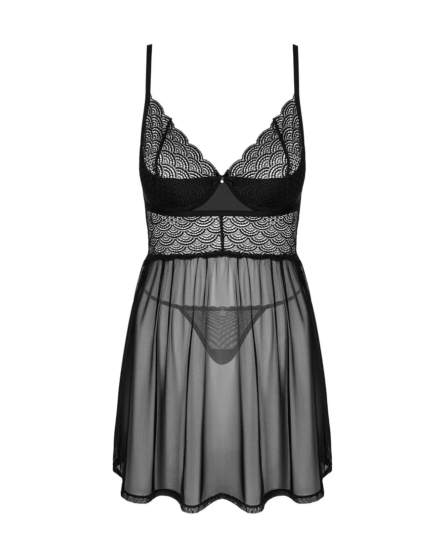 Еротичний комплект Obsessive Chemeris babydoll & thong , пеньюар та стрінги