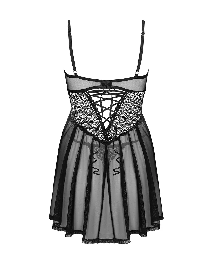 Еротичний комплект Obsessive Chemeris babydoll & thong , пеньюар та стрінги