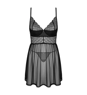 Еротичний комплект Obsessive Chemeris babydoll & thong , пеньюар та стрінги