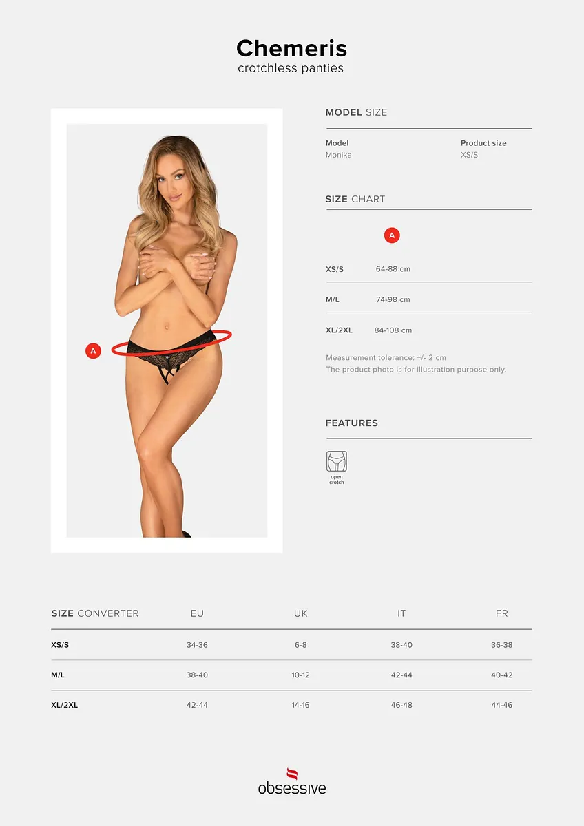 Трусики з доступом Obsessive Chemeris crotchless panties