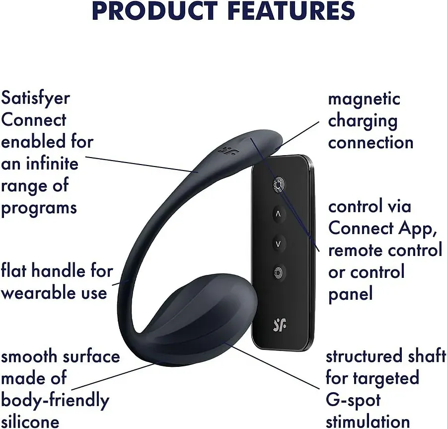 Смарт-віброяйце Satisfyer Ribbed Petal Connect App , керування зі смартфона, пульт ДК
