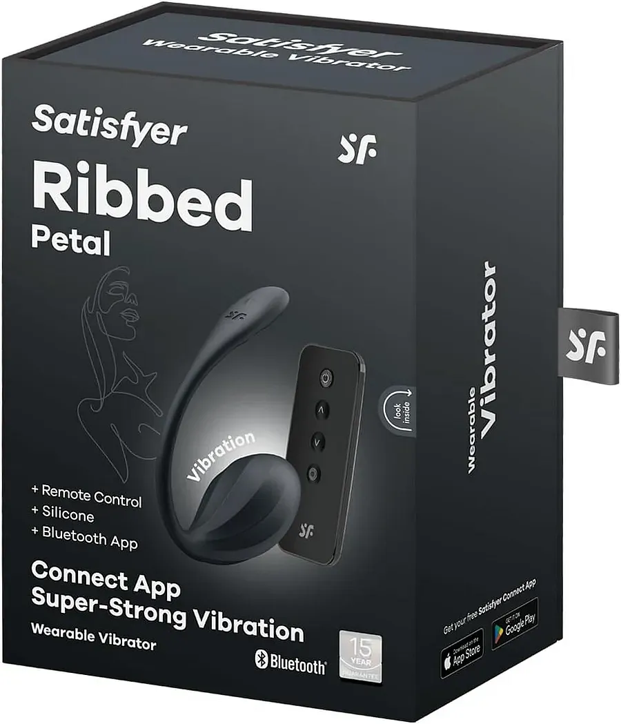 Смарт-віброяйце Satisfyer Ribbed Petal Connect App , керування зі смартфона, пульт ДК