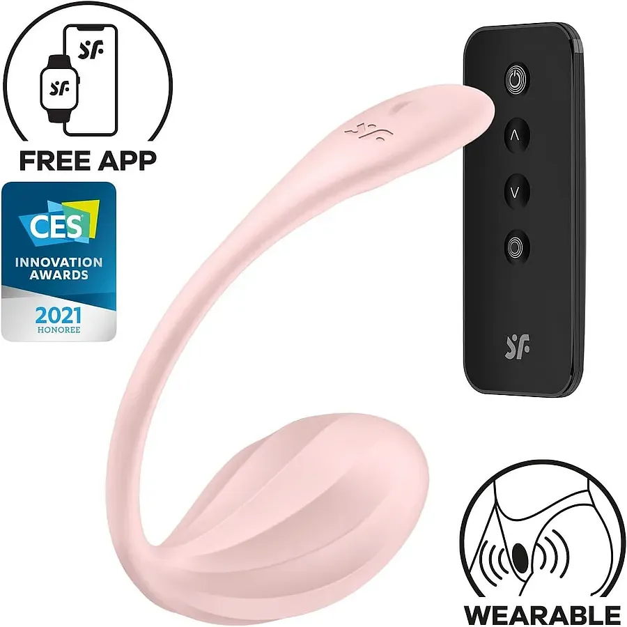 Смарт-віброяйце Satisfyer Ribbed Petal Connect App , керування зі смартфона, пульт ДК
