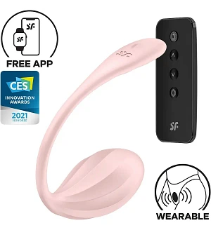 Смарт-віброяйце Satisfyer Ribbed Petal Connect App , керування зі смартфона, пульт ДК