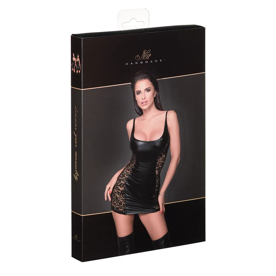 Сукня з мереживними вставками Noir Handmade F229 Powerwetlook dress with lace inserts