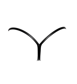 Трусики з мокрим ефектом Noir Handmade P008 Powerwetlook panty with clasp, , на застібках