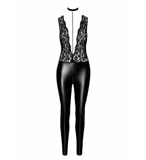 Комбінезон Noir Handmade F298 Libido, , під латекс, мереживний верх, чокер, знімне намисто, доступ
