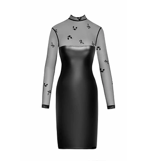 Сукня Noir Handmade F310 Sublime, , black, міді, мокрий ефект, верх — сітка, довгий рукав