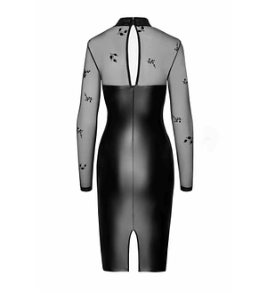 Сукня Noir Handmade F310 Sublime, , black, міді, мокрий ефект, верх — сітка, довгий рукав