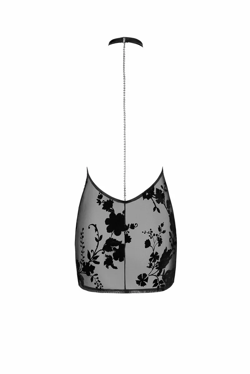 Сукня Noir Handmade F313 Mythos, , black, прозора, міні, відкрита спина, декор зі стразів