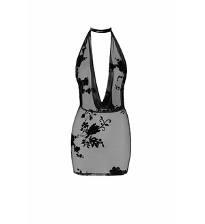 Сукня Noir Handmade F313 Mythos, , black, прозора, міні, відкрита спина, декор зі стразів