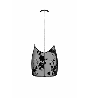 Сукня Noir Handmade F313 Mythos, , black, прозора, міні, відкрита спина, декор зі стразів