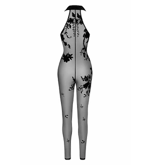 Бодістокінг Noir Handmade F315 Ego, , black, прозорий, верх халтер, блискавка на все тіло