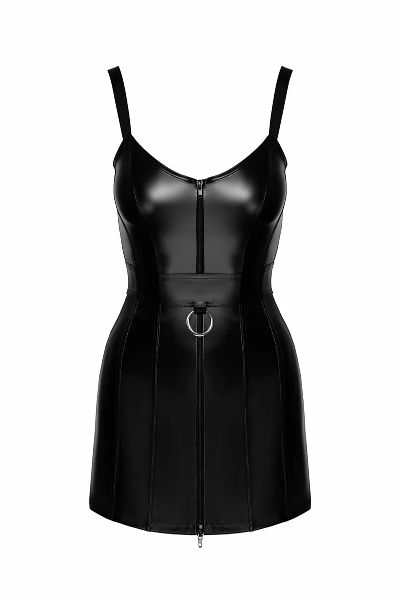 Сукня Noir Handmade F320 Starlet, , під латекс, міні, блискавка по всій довжині, кільце на поясі
