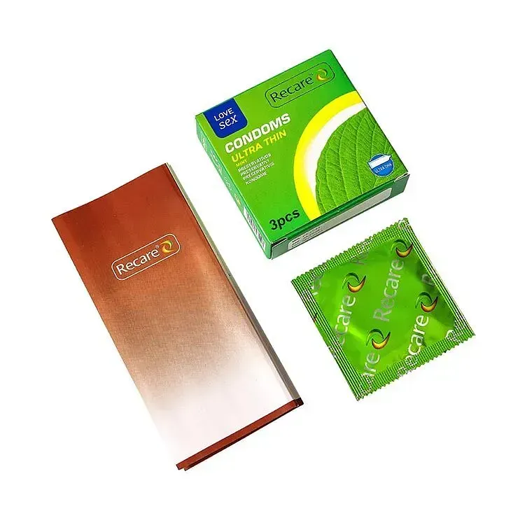 Презервативи Ultra Thin Mint Condoms 3 шт, ультратонкі, аромат: м'ята