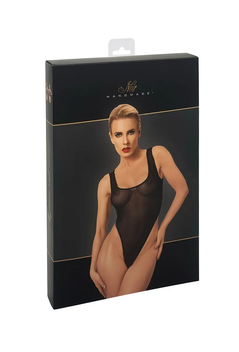 Боді Noir Handmade F322 Paparazzi, , прозоре, низ стрінги, високі вирізи