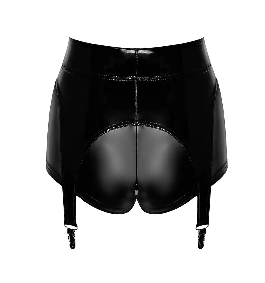 Шортики Noir Handmade F325 Glam, , , вініл, висока талія, кріплення для панчіх, з доступом