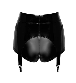 Шортики Noir Handmade F325 Glam, , , вініл, висока талія, кріплення для панчіх, з доступом