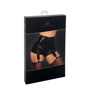 Шортики Noir Handmade F325 Glam, , , вініл, висока талія, кріплення для панчіх, з доступом