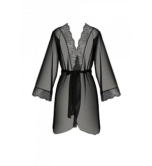 Пеньюар Passion AMBERLY PEIGNOIR black, , пояс у комплекті