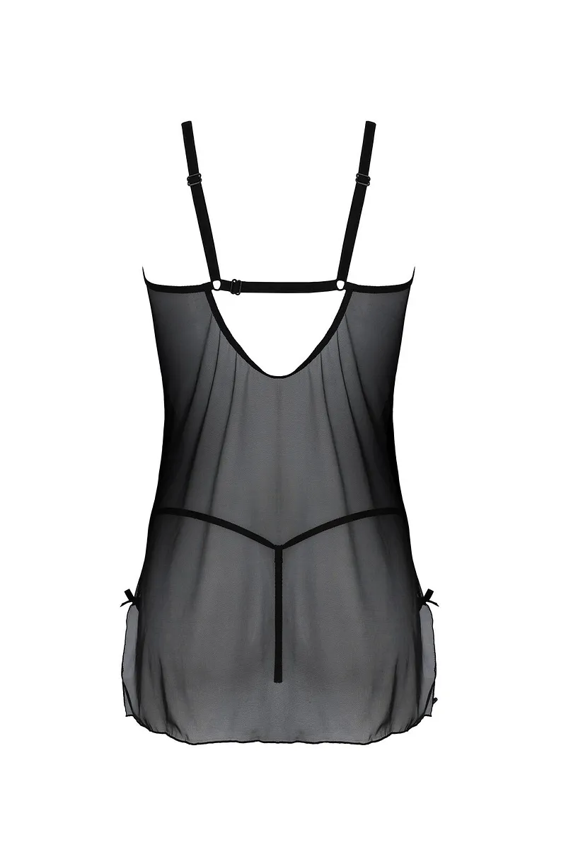 Пеньюар Passion DROSERA CHEMISE , , мереживний ліф зі стрепами, трусики в комплекті