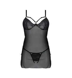 Пеньюар Passion DROSERA CHEMISE , , мереживний ліф зі стрепами, трусики в комплекті