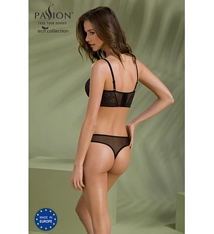 Комплект Passion DROSERA SET black S/M, сітка+мереживо, бюстьє та трусики танга