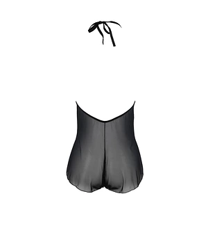 Боді Passion LEAFA BODY black, XXL/XXXL на зав'язках, м'яка чашка, низ у вигляді шортиків