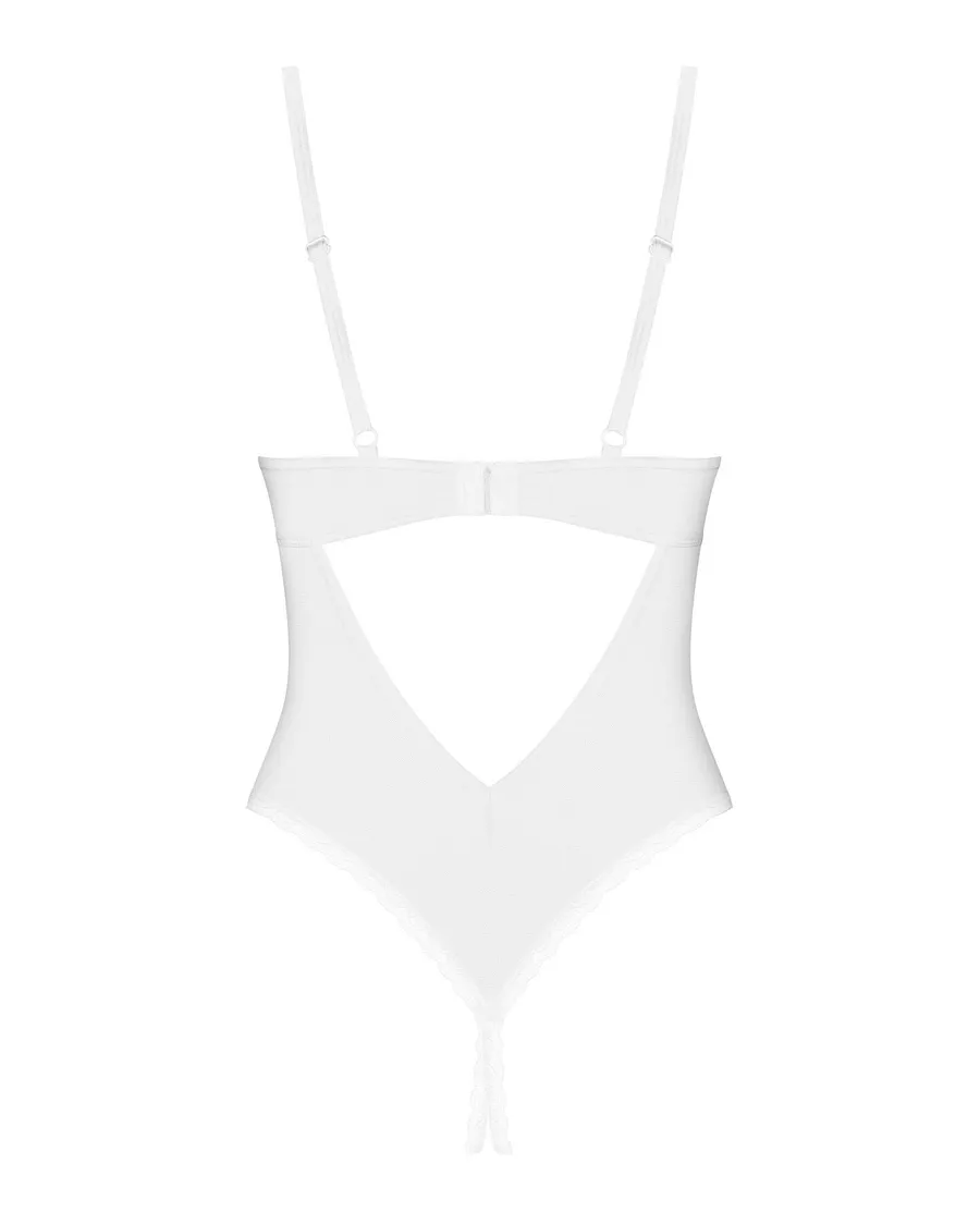 Боді з доступом Obsessive Alissium crotchless teddy, XL/2XL, ліф з м’якою чашкою, високі трусики
