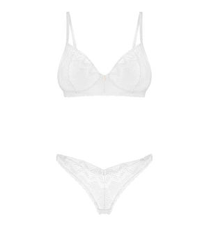 Комплект Obsessive Alissium 2-pcs set, XL/2XL, мереживо, ліф з м’якою чашкою, трусики танга